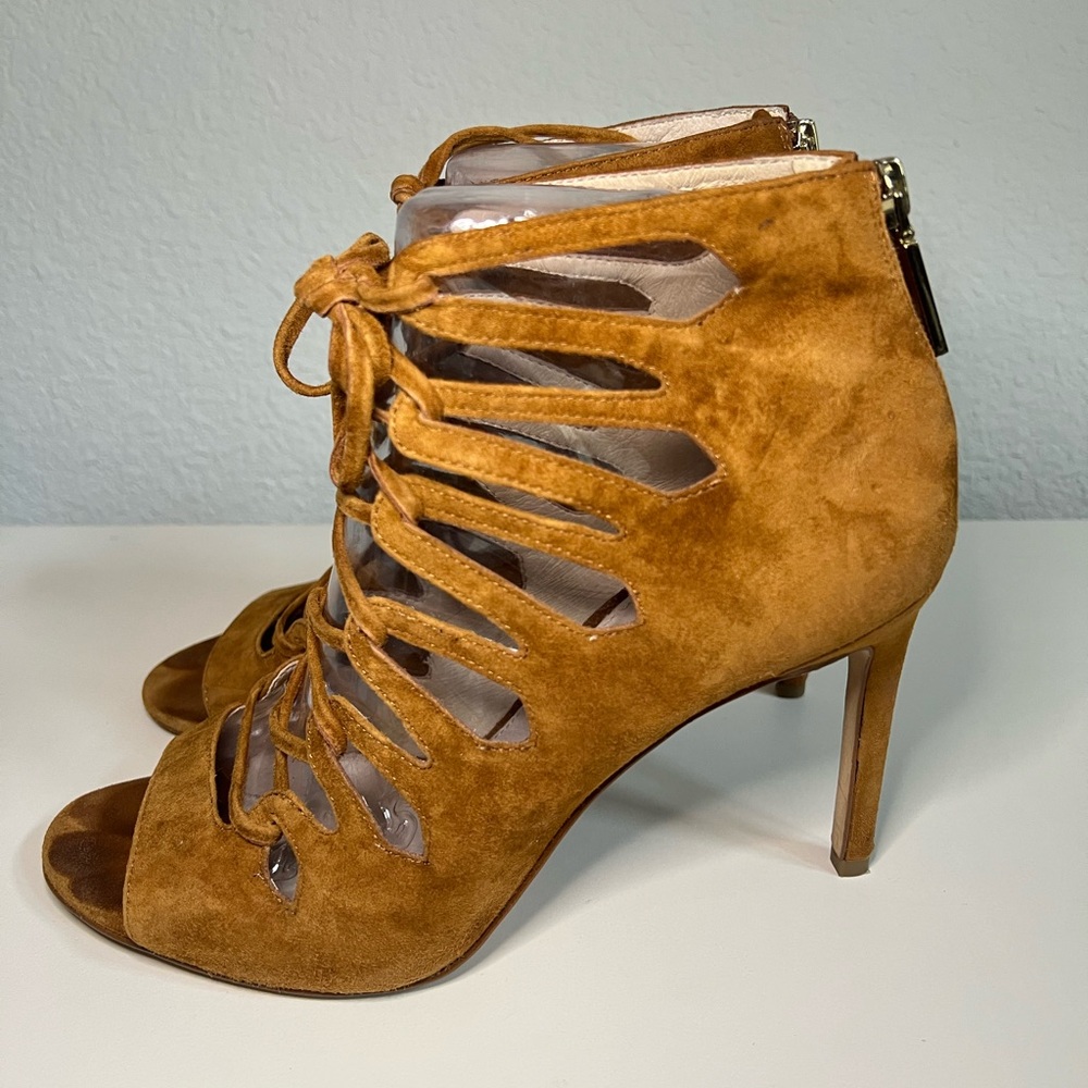 Louise et Cie Tan Suede Lace-Up Heels - Picture 3 of 4